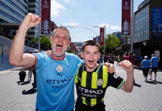 Manchester fans before the Emirates Fa Cup final